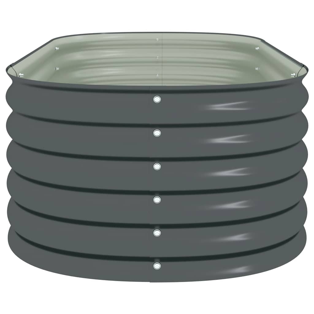 Canteiro elevado de jardim aço galvanizado 160x80x44cm cinzento