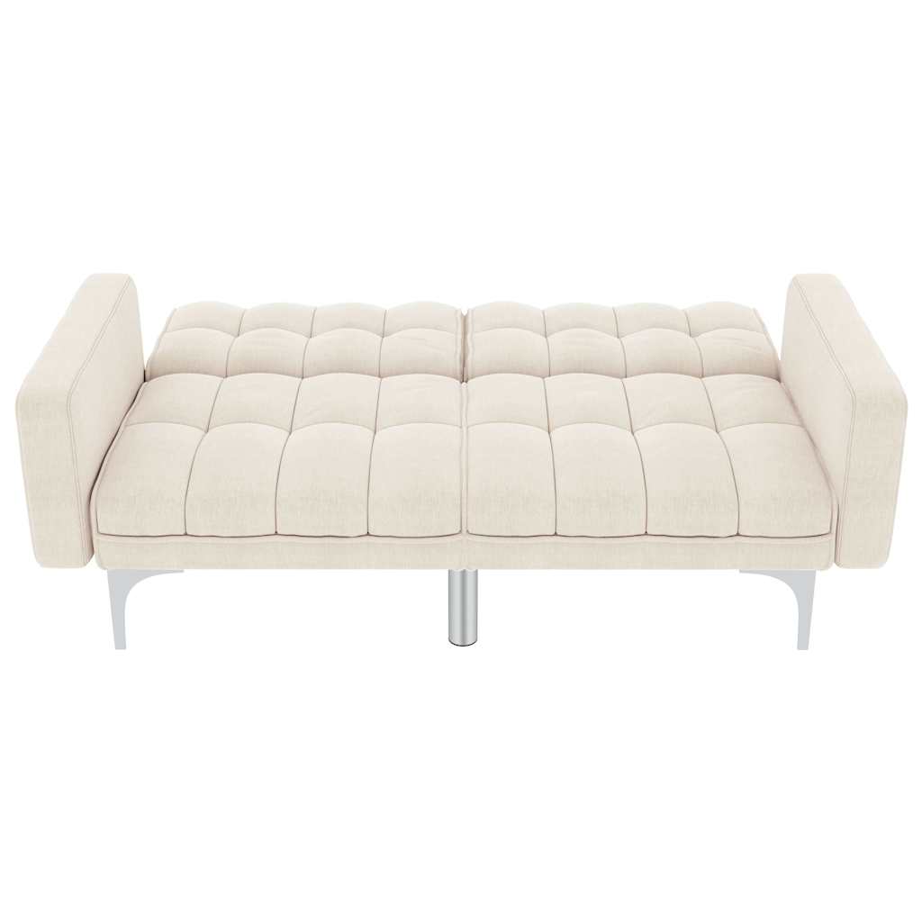 Sofá-cama tecido creme