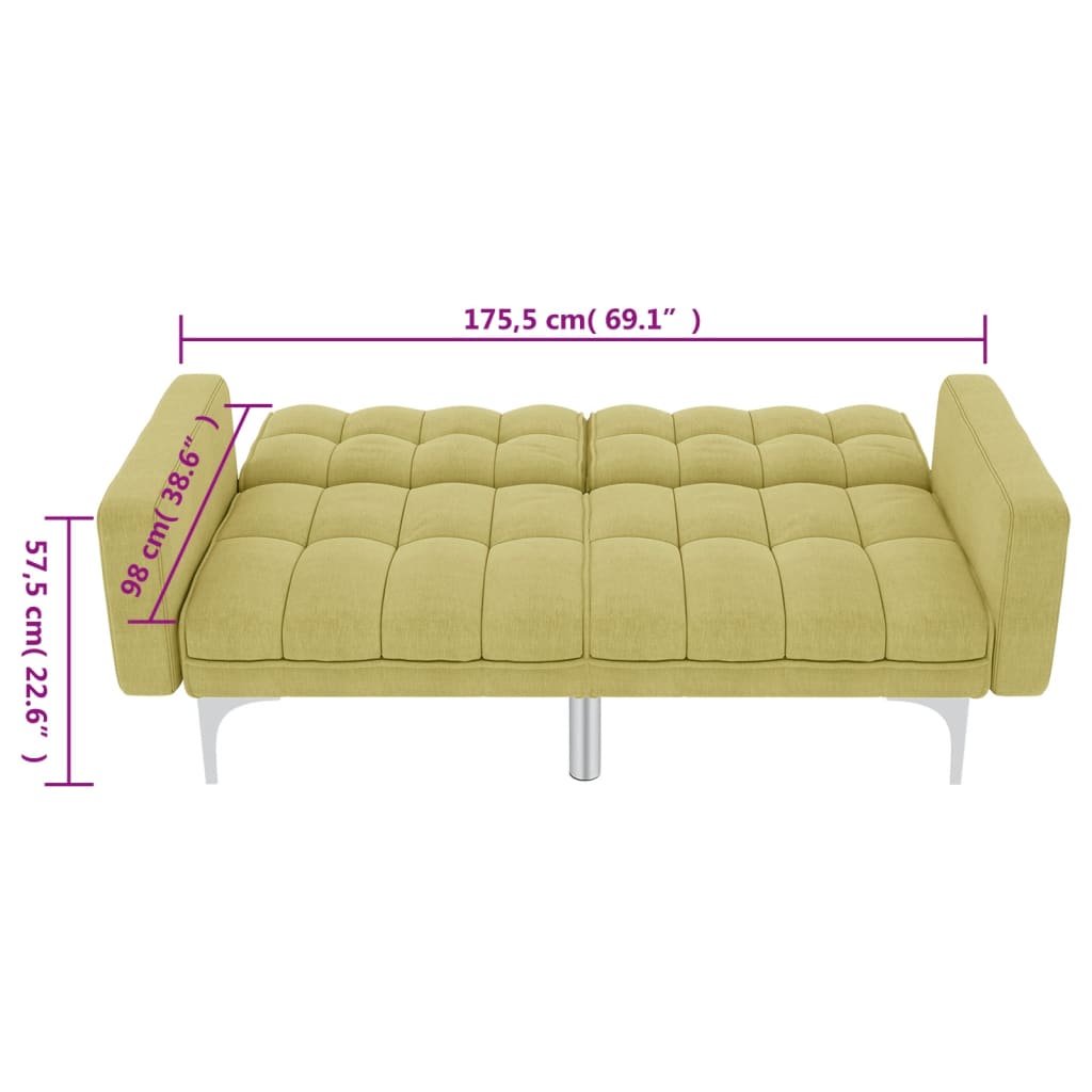 Sofá-cama tecido verde