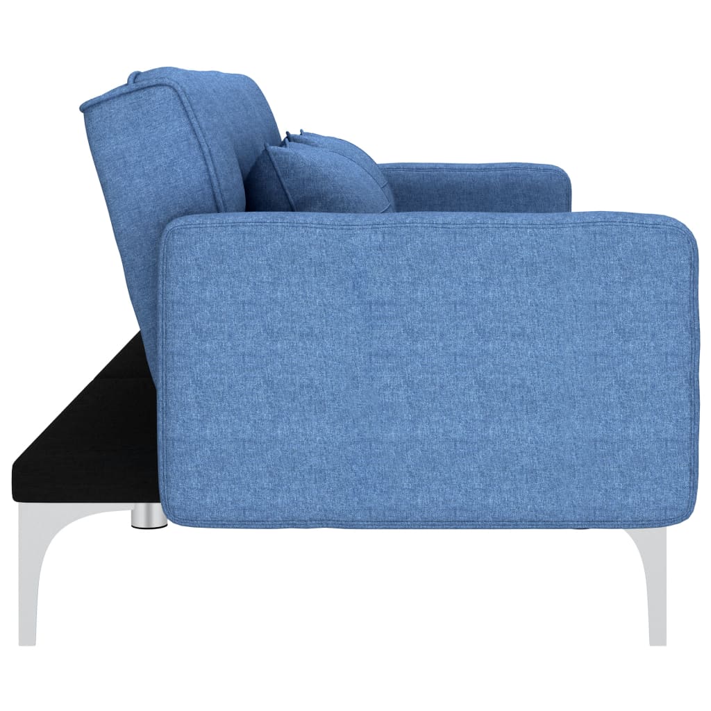 Sofá-cama tecido azul