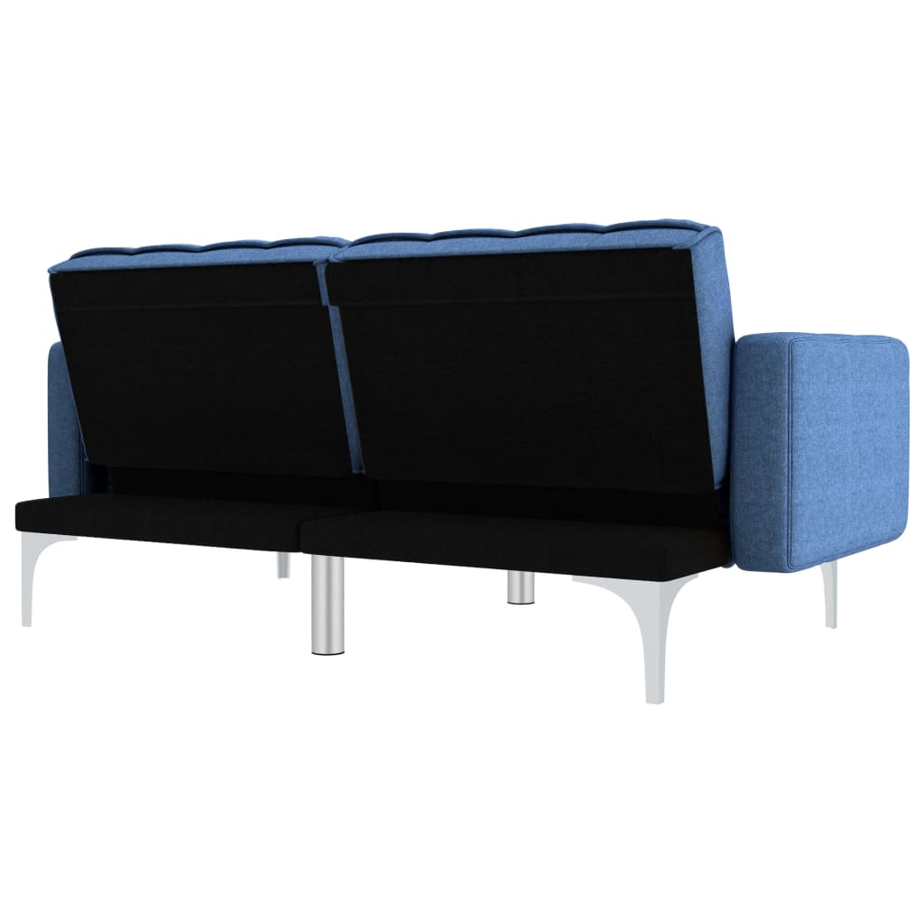 Sofá-cama tecido azul