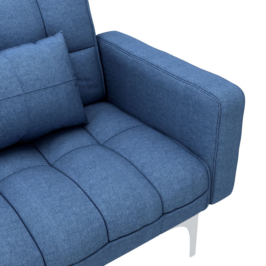Sofá-cama tecido azul