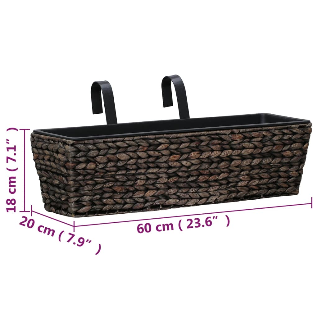Floreiras de pendurar 2 pcs jacinto de água castanho