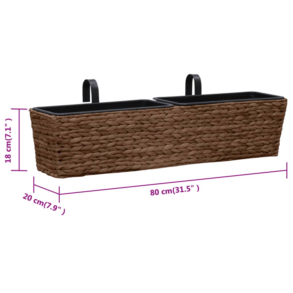 Floreiras de pendurar 2 pcs jacinto de água castanho