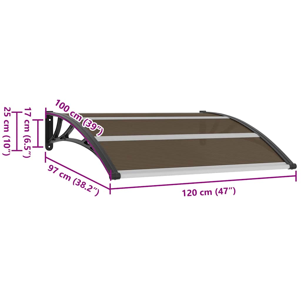 Toldo de porta 120x100 cm PC preto