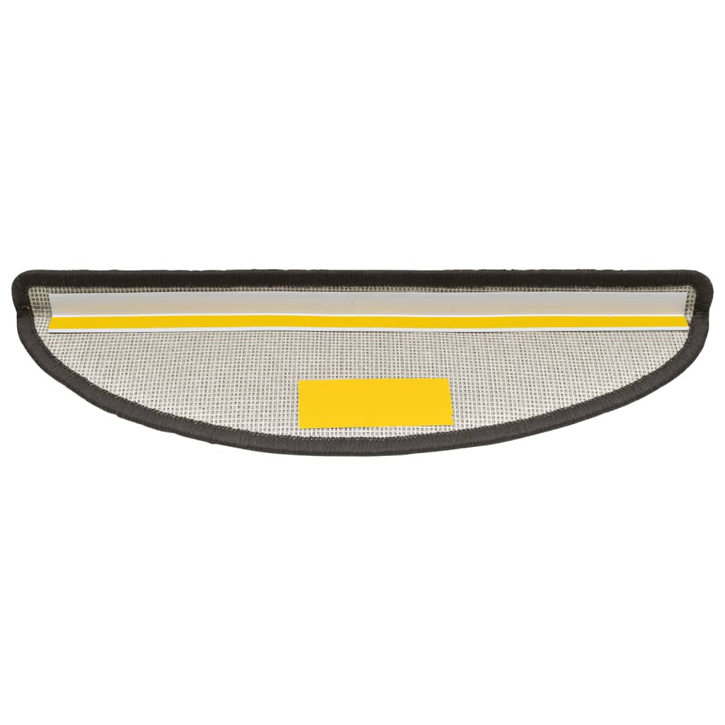 Tapetes de escada 15 peças 56x17x3 cm cinza escuro semicircular