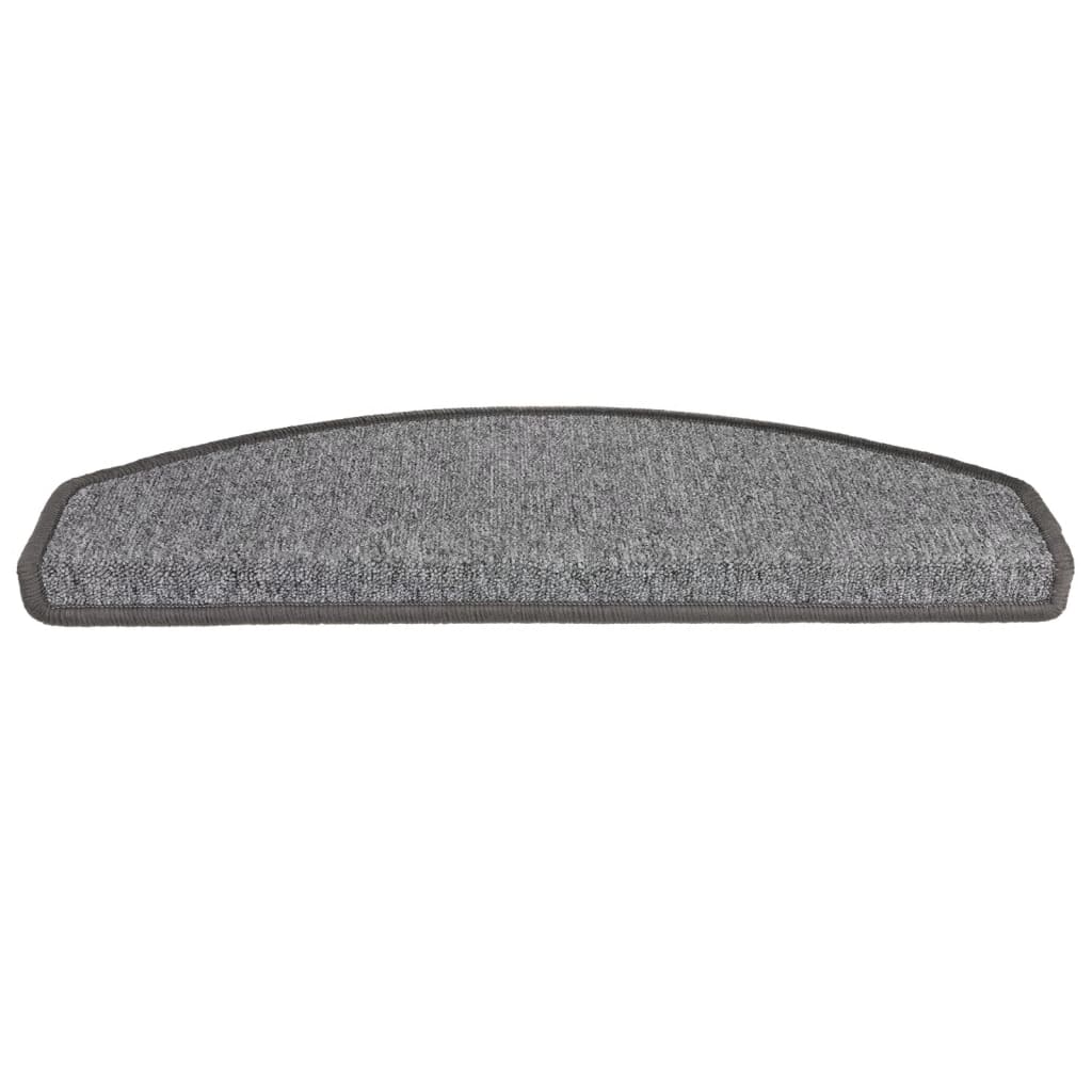 Tapetes de escada 15 peças 65x24x4 cm cinza escuro semicircular grande