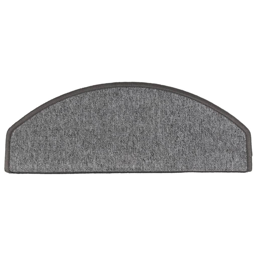 Tapetes de escada 15 peças 65x24x4 cm cinza escuro semicircular grande