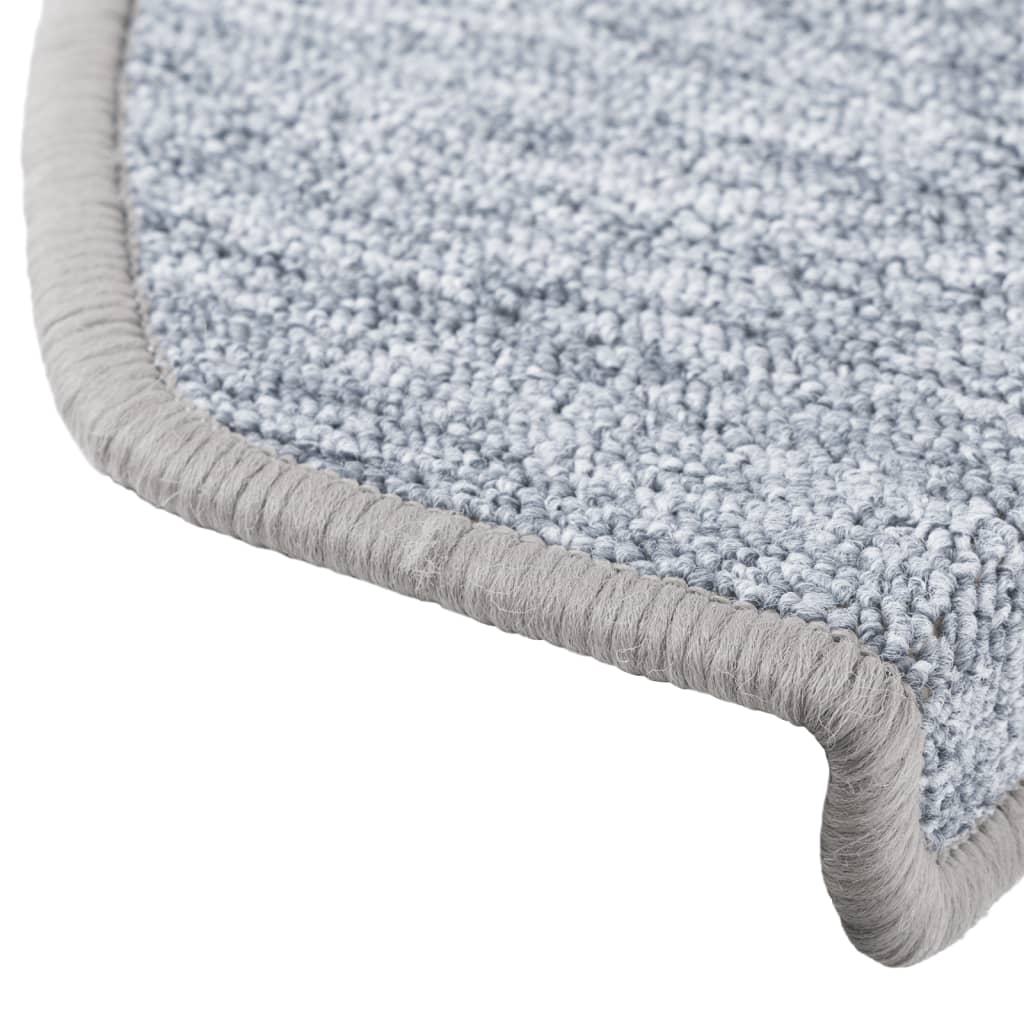 Tapetes de escada 15 pcs 65x24x4 cm cinzento claro