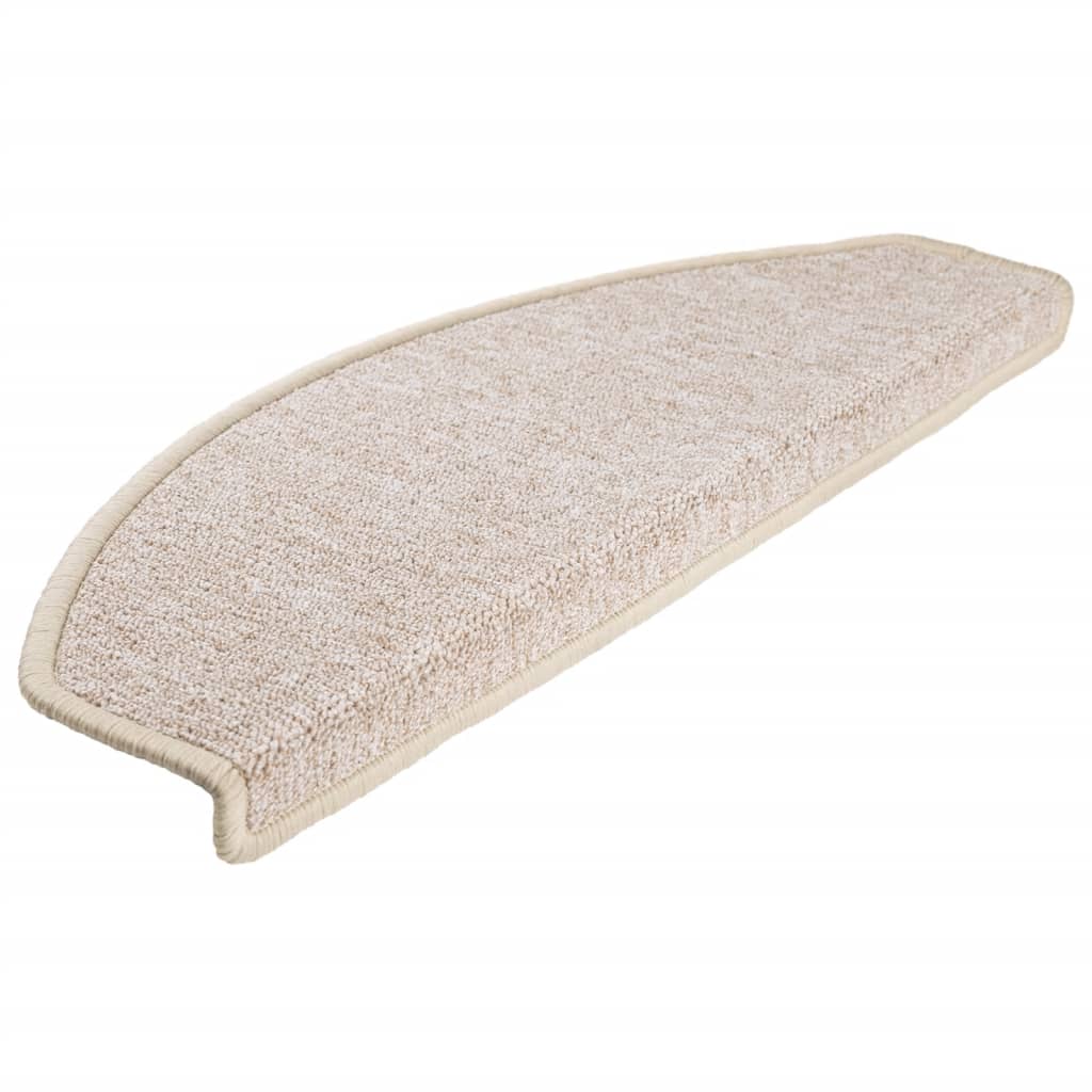 Tapetes de escada 15 peças 65x24x4 cm cinza-claro semicircular grande