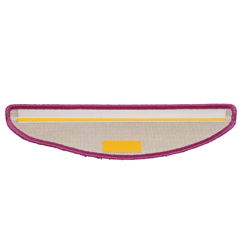 Tapetes de escada 15 peças 56x17x3 cm violeta semicircular