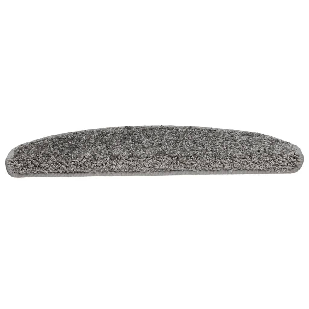 Tapetes de escada 15 peças 65x21x4 cm cinza semicircular grande