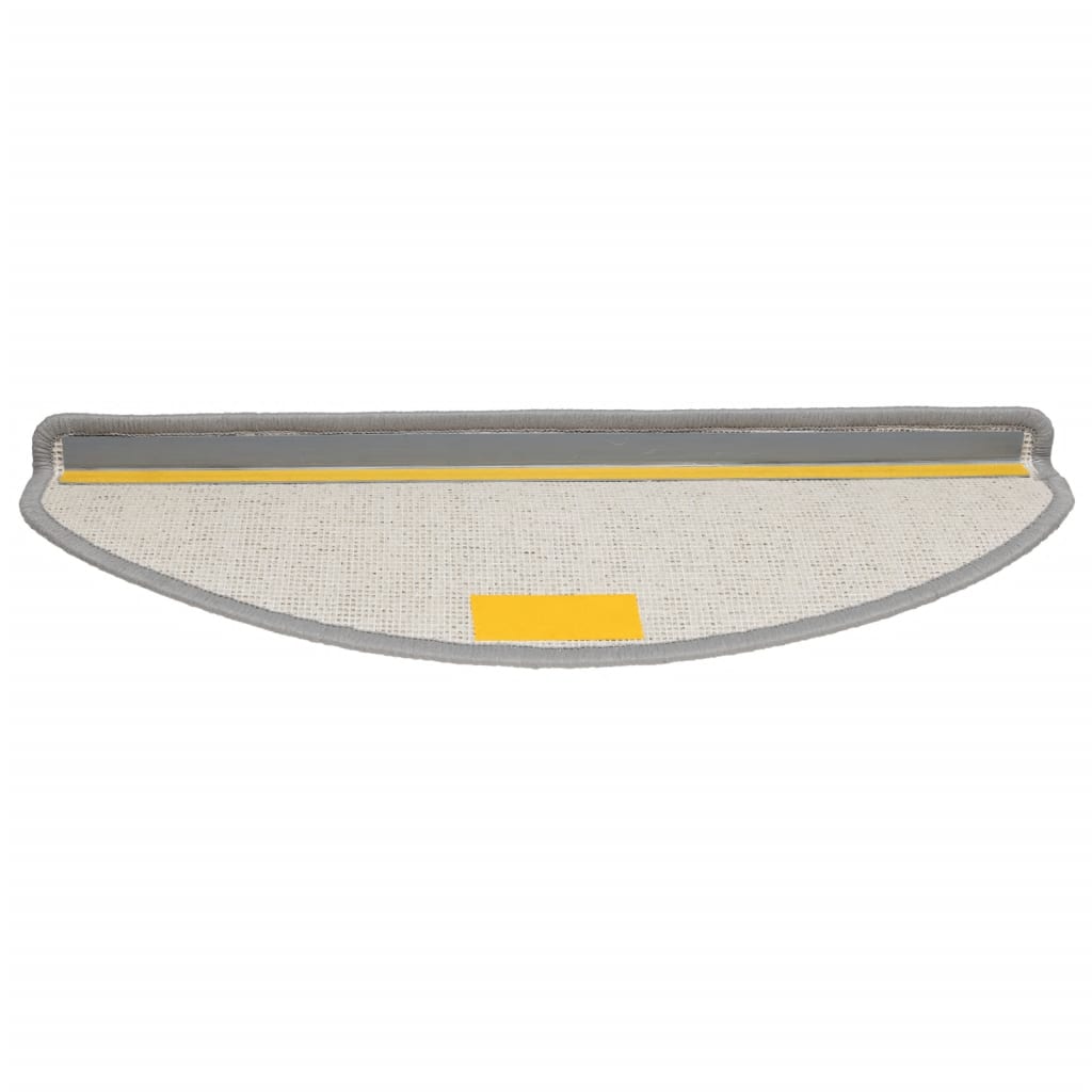 Tapetes de escada 15 peças 65x21x4 cm cinza semicircular grande