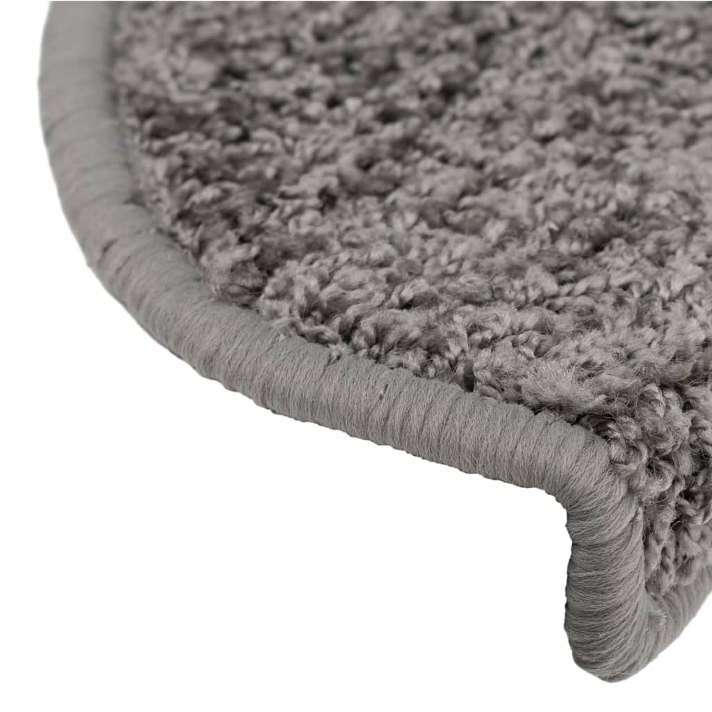 Tapetes de escada 15 peças 65x21x4 cm cinza semicircular grande