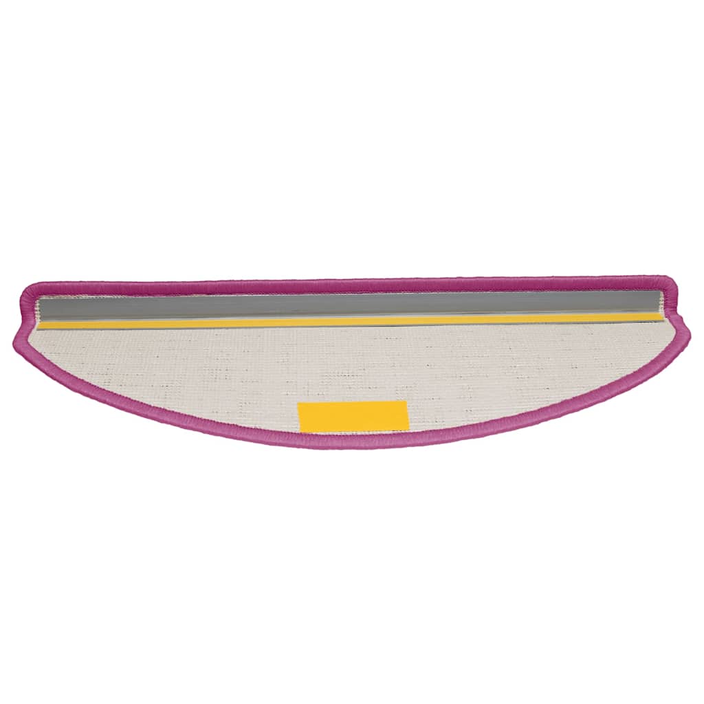 Tapetes de escada 15 peças 65x21x4 cm violeta meio redondo grande