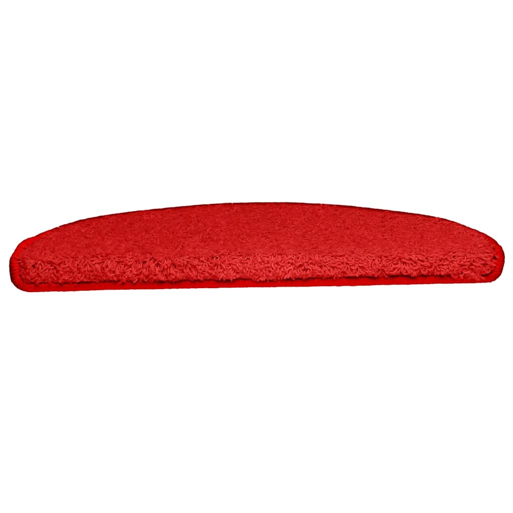 Tapetes de escada 15 peças 65x21x4 cm vermelho semicircular grande