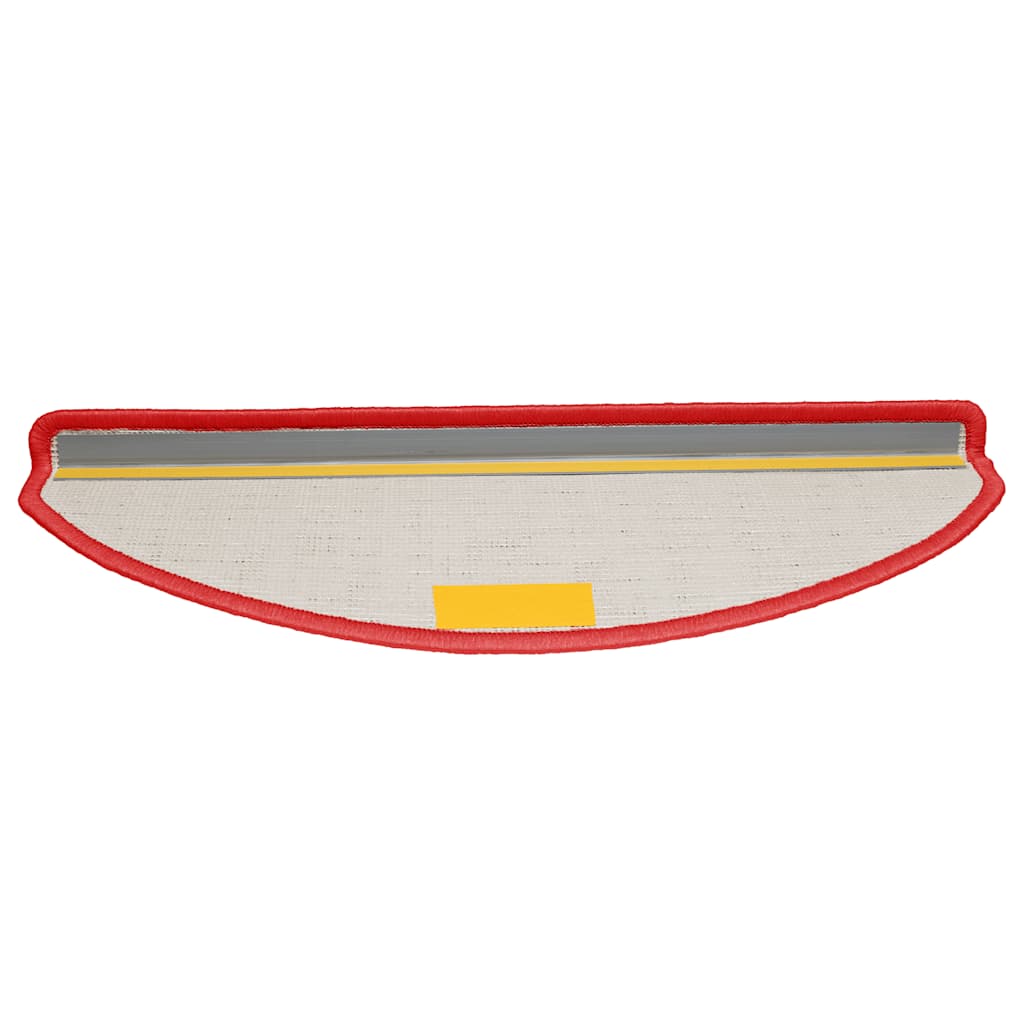 Tapetes de escada 15 peças 65x21x4 cm vermelho semicircular grande