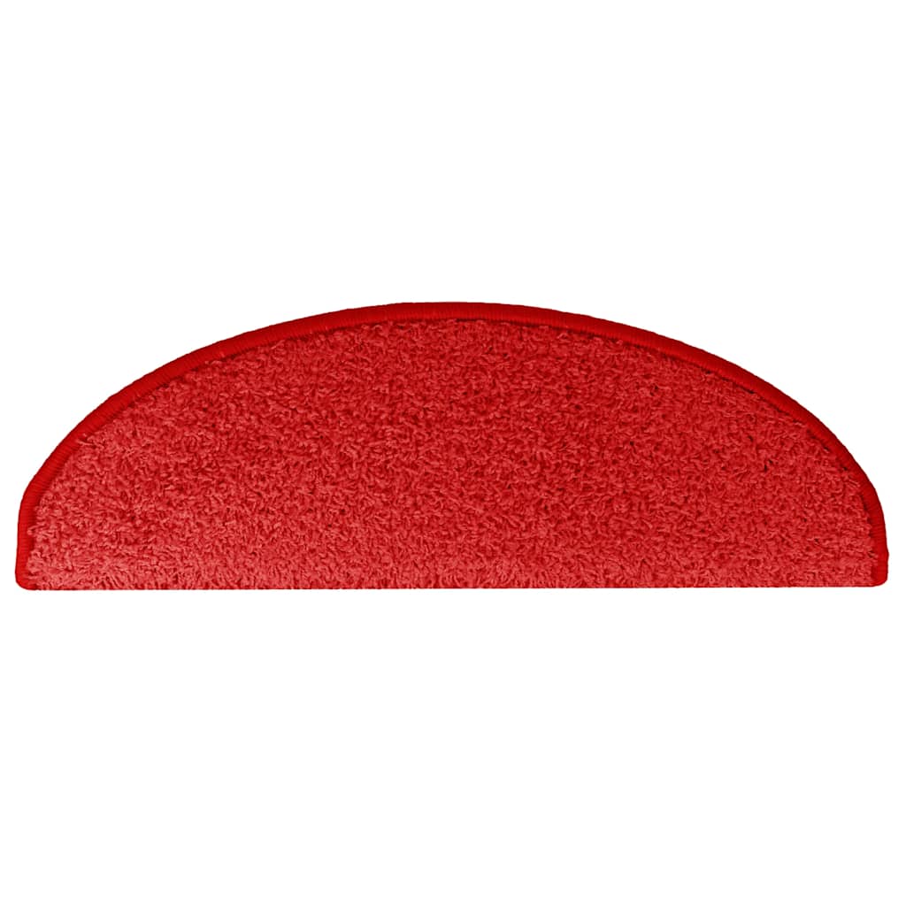 Tapetes de escada 15 peças 65x21x4 cm vermelho semicircular grande