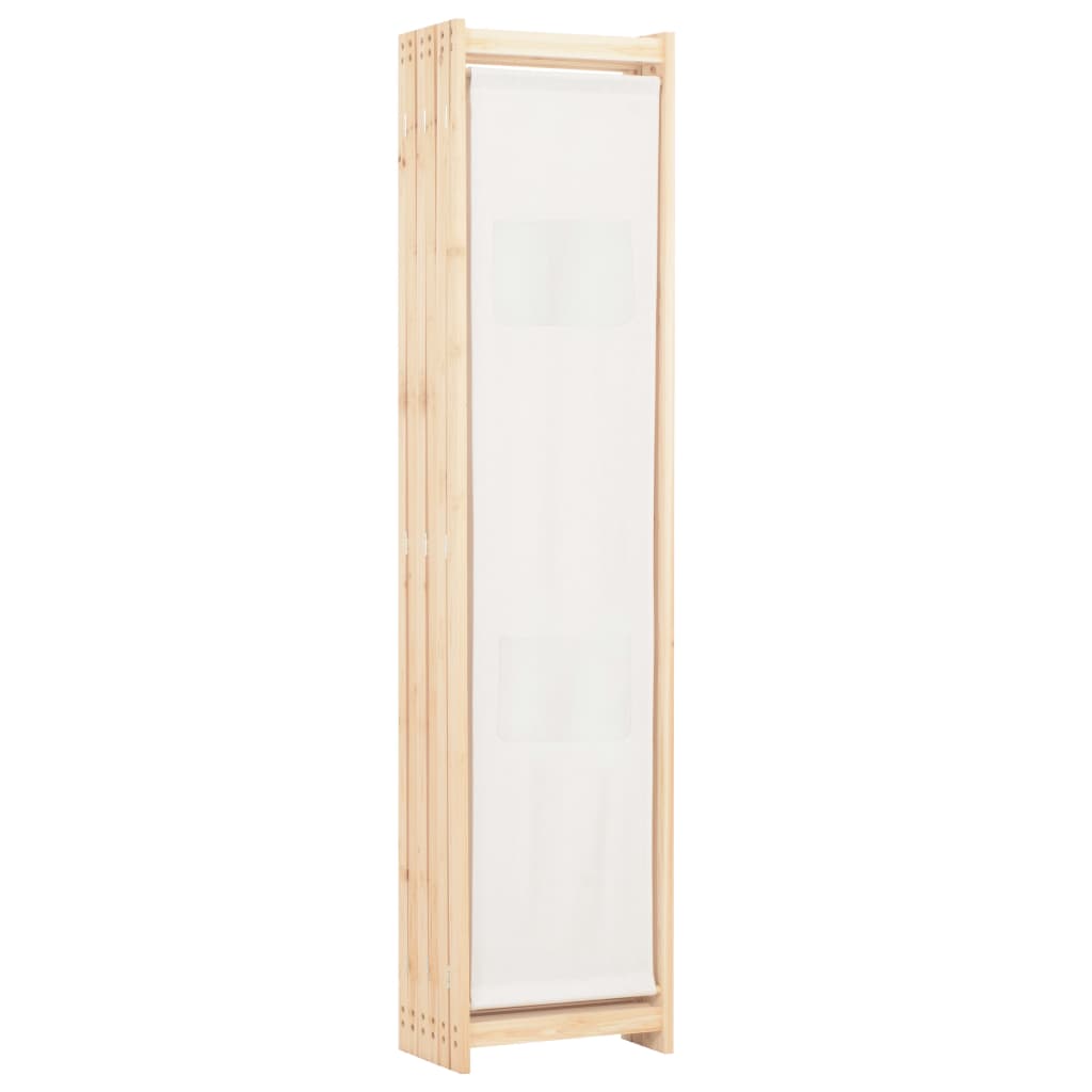 Divisória de quarto com 6 painéis 240x170x4 cm tecido cor creme