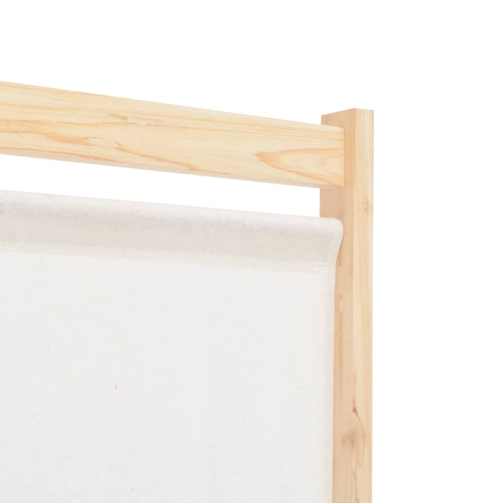 Divisória de quarto com 6 painéis 240x170x4 cm tecido cor creme