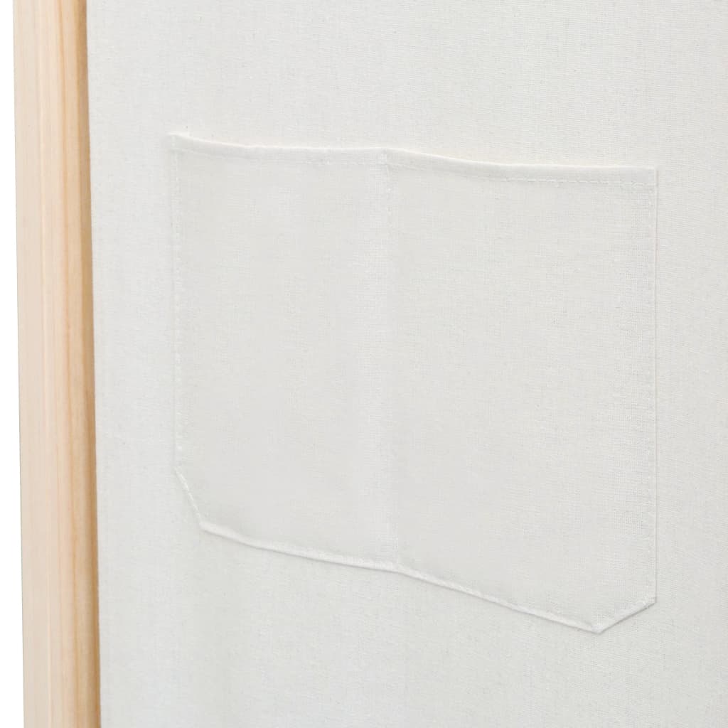 Divisória de quarto com 6 painéis 240x170x4 cm tecido cor creme