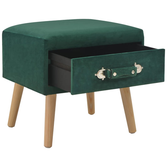 Mesa de cabeceira 40x35x40 cm veludo verde