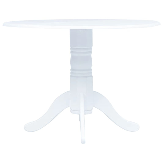 Mesa de jantar 106 cm madeira de seringueira maciça branco