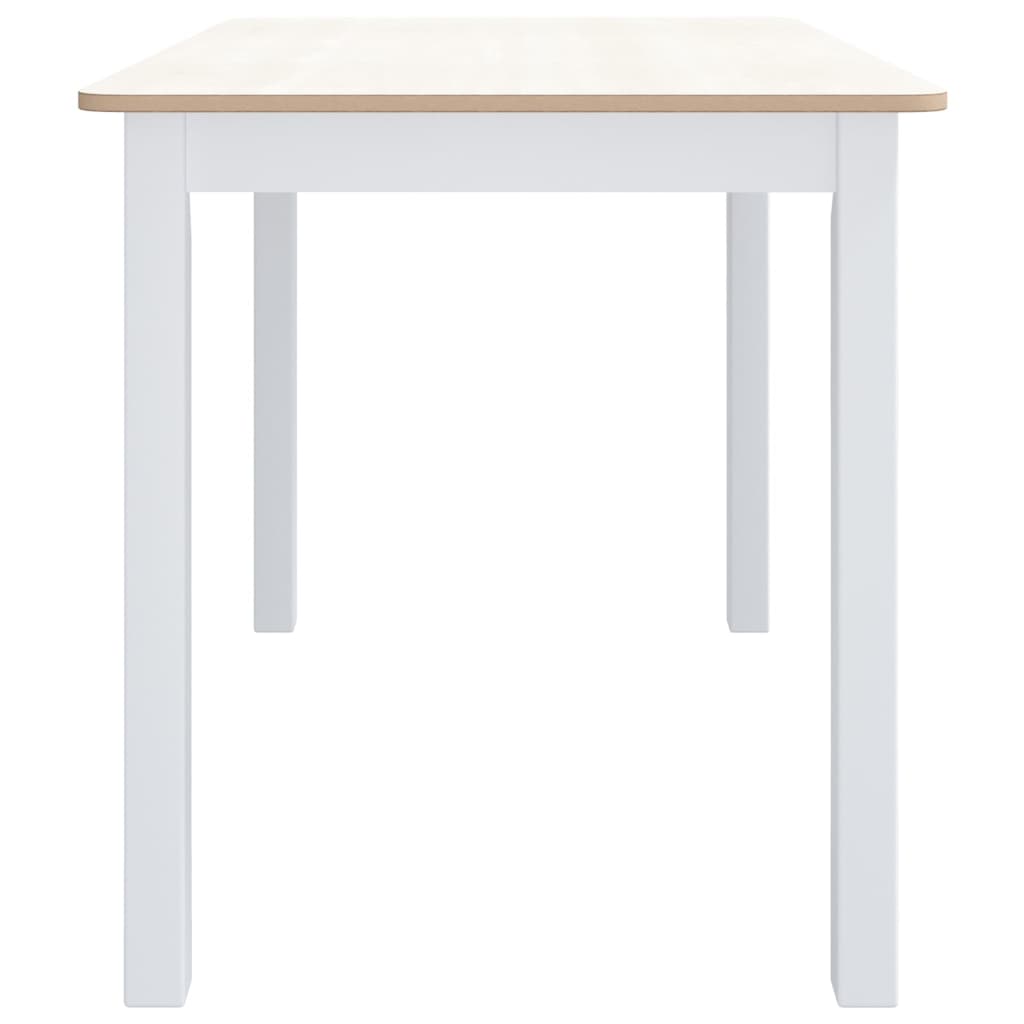 Mesa jantar 114x71x75cm madeira seringueira branco e castanho