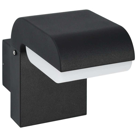 Candeeiro de parede LED de exterior 9 W preto oval