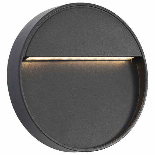 Candeeiros LED de parede exterior 2 pcs 3 W redondo preto