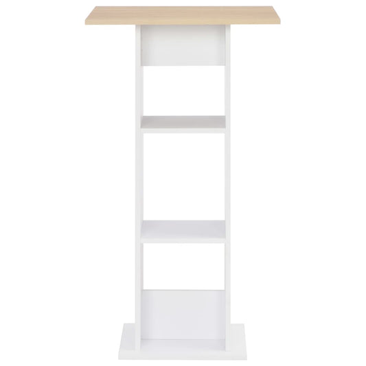 Mesa de bar 60x60x110 cm branco e carvalho sonoma