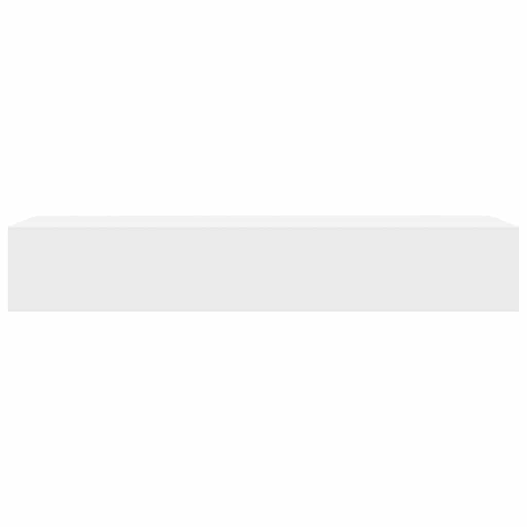 Prateleiras de parede suspensas com gavetas 2 pcs branco 48 cm