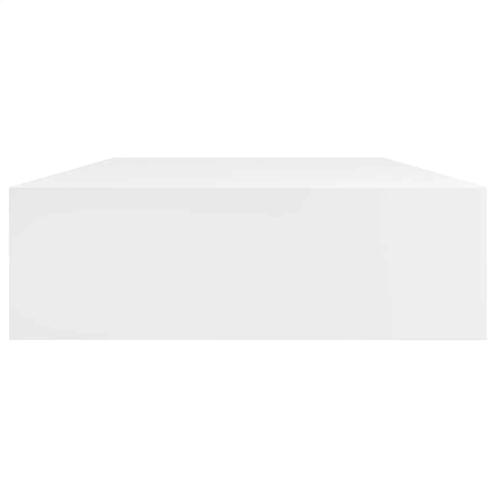Prateleiras de parede suspensas com gavetas 2 pcs branco 80 cm
