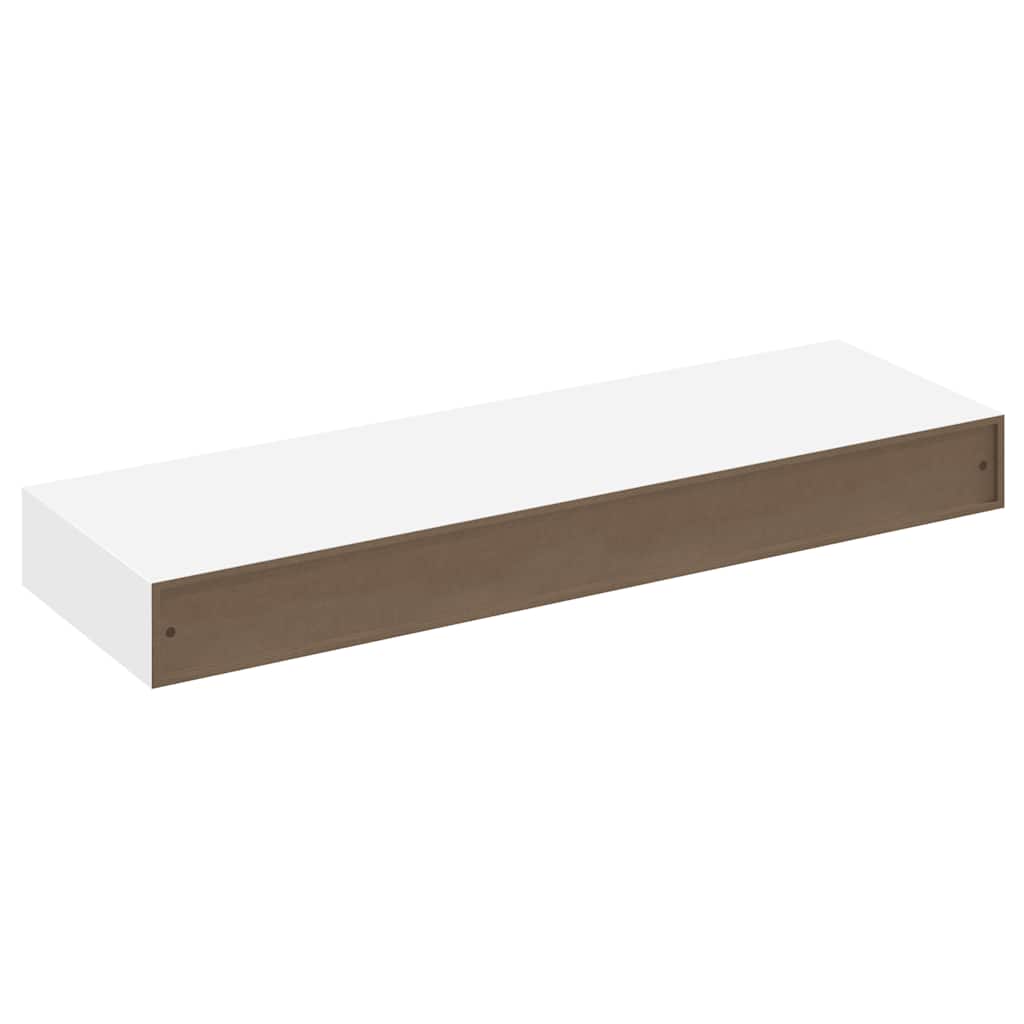 Prateleiras de parede suspensas com gavetas 2 pcs branco 80 cm
