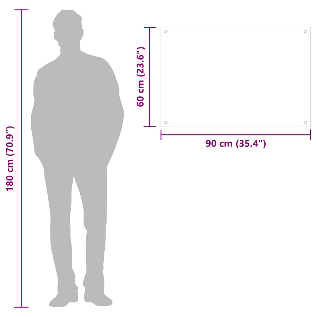 Painel anti-salpicos de cozinha 90x60 cm vidro temperado branco