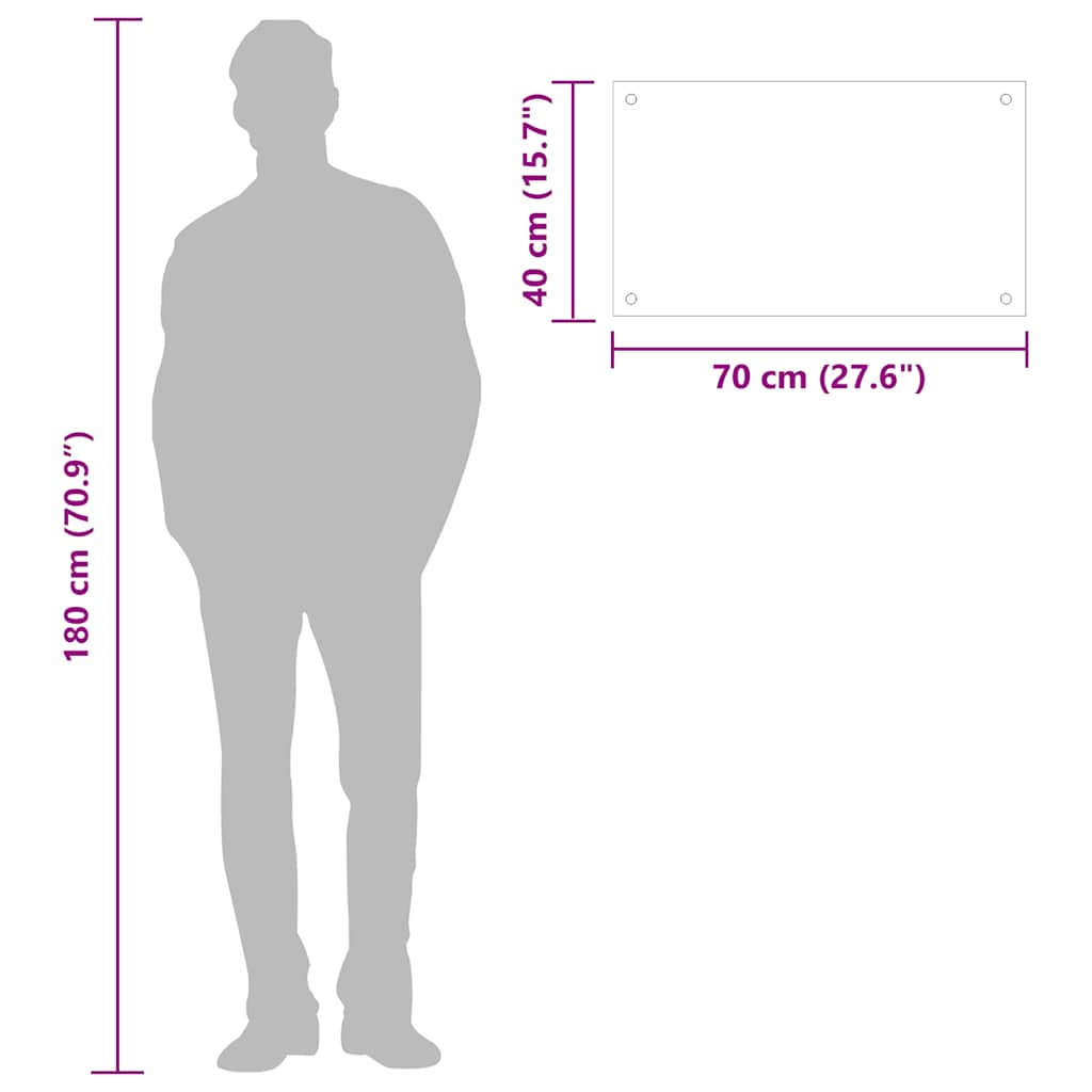 Painel anti-salpicos de cozinha 70x40 cm vidro temperado preto