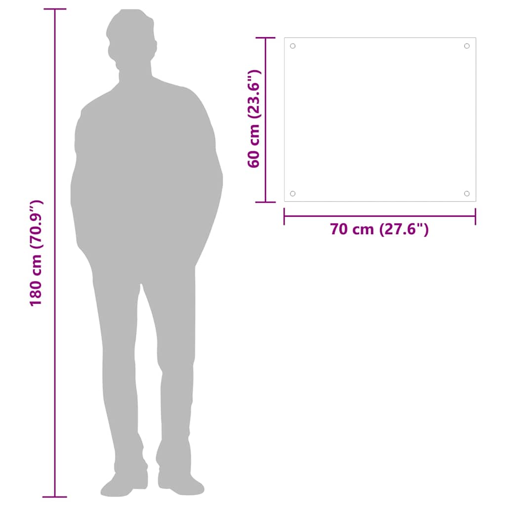 Painel anti-salpicos de cozinha 70x60 cm vidro temperado preto