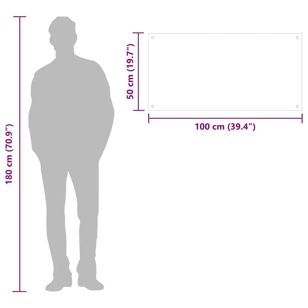 Painel anti-salpicos de cozinha 100x50 cm vidro temperado preto