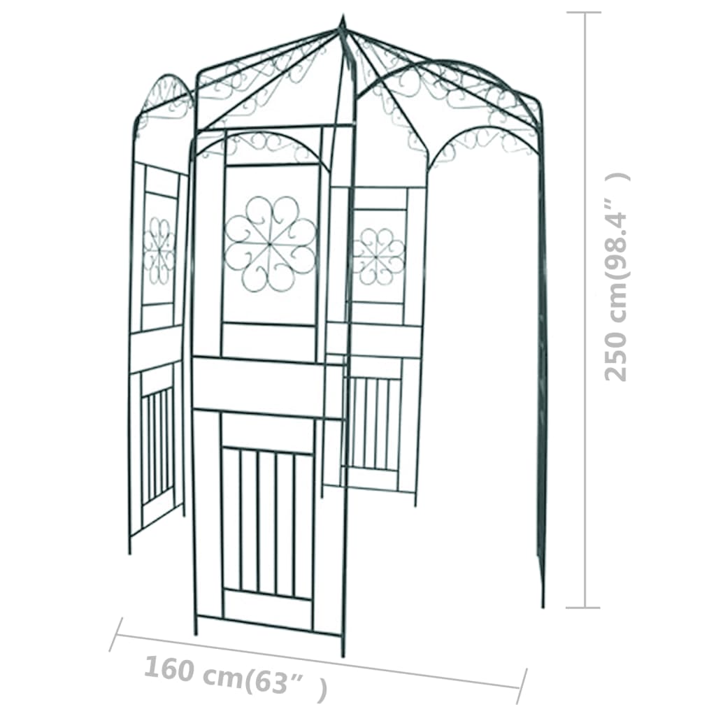 Arco de jardim 250 cm verde escuro