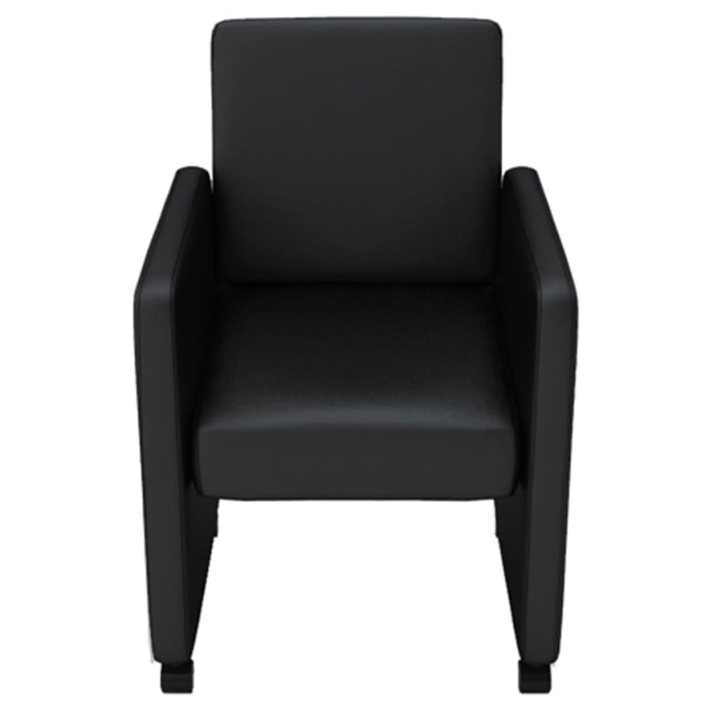 Cadeiras de jantar 4 pcs couro artificial preto