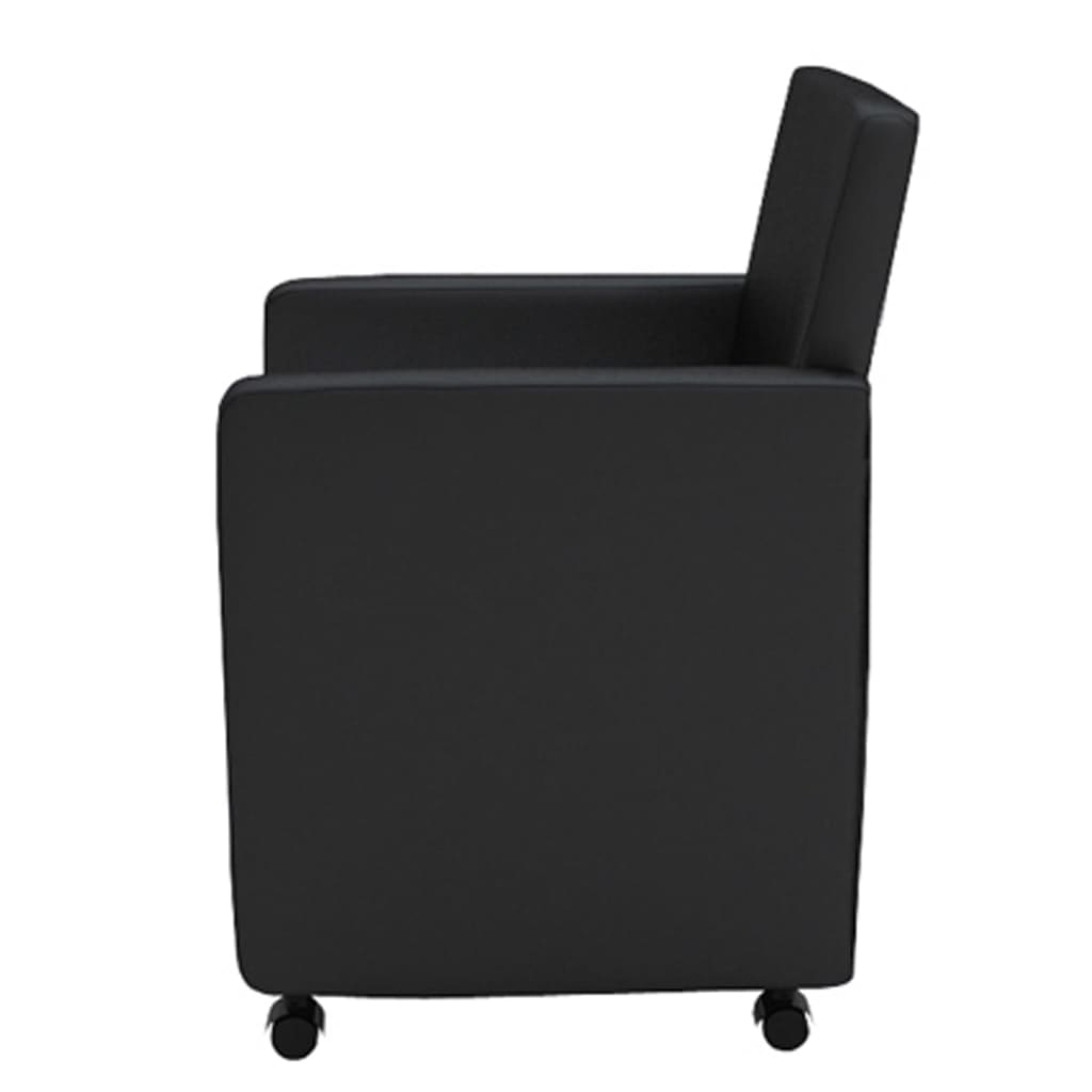 Cadeiras de jantar 4 pcs couro artificial preto