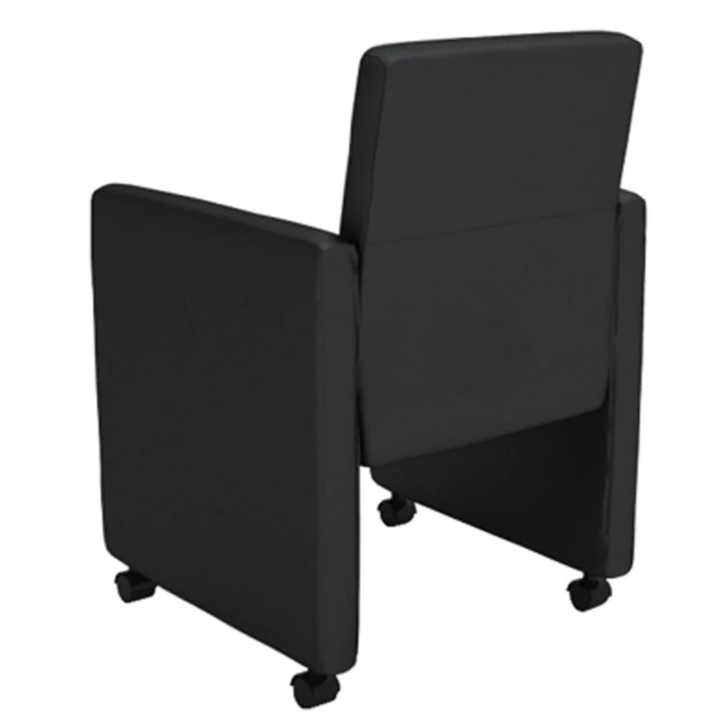 Cadeiras de jantar 4 pcs couro artificial preto