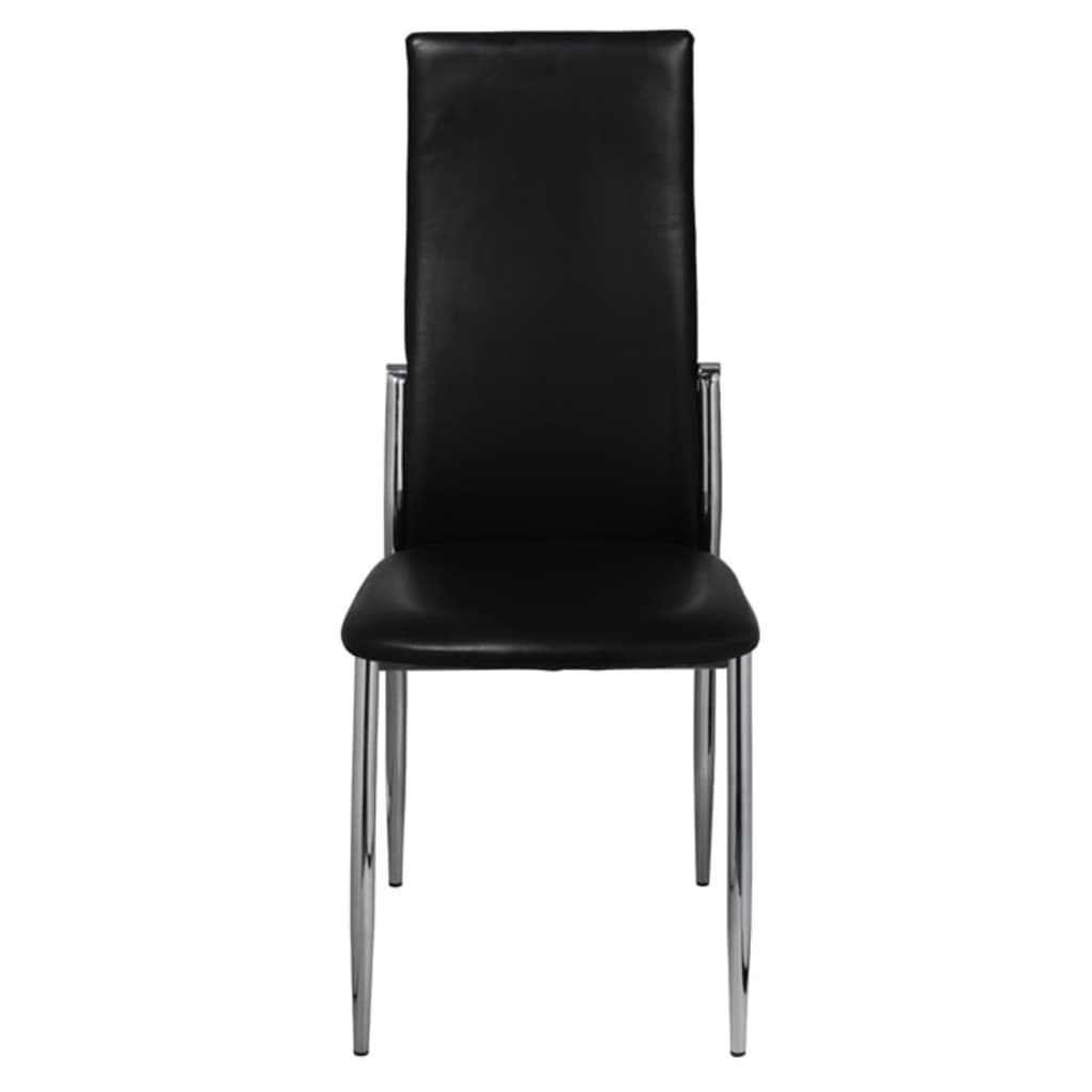 Cadeiras de jantar 6 pcs couro artificial preto