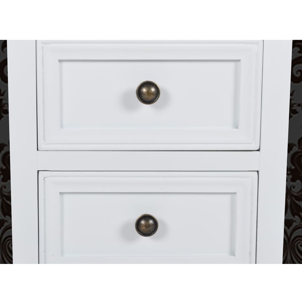 Mesas-de-cabeceira com 2 gavetas 2 pcs MDF branco