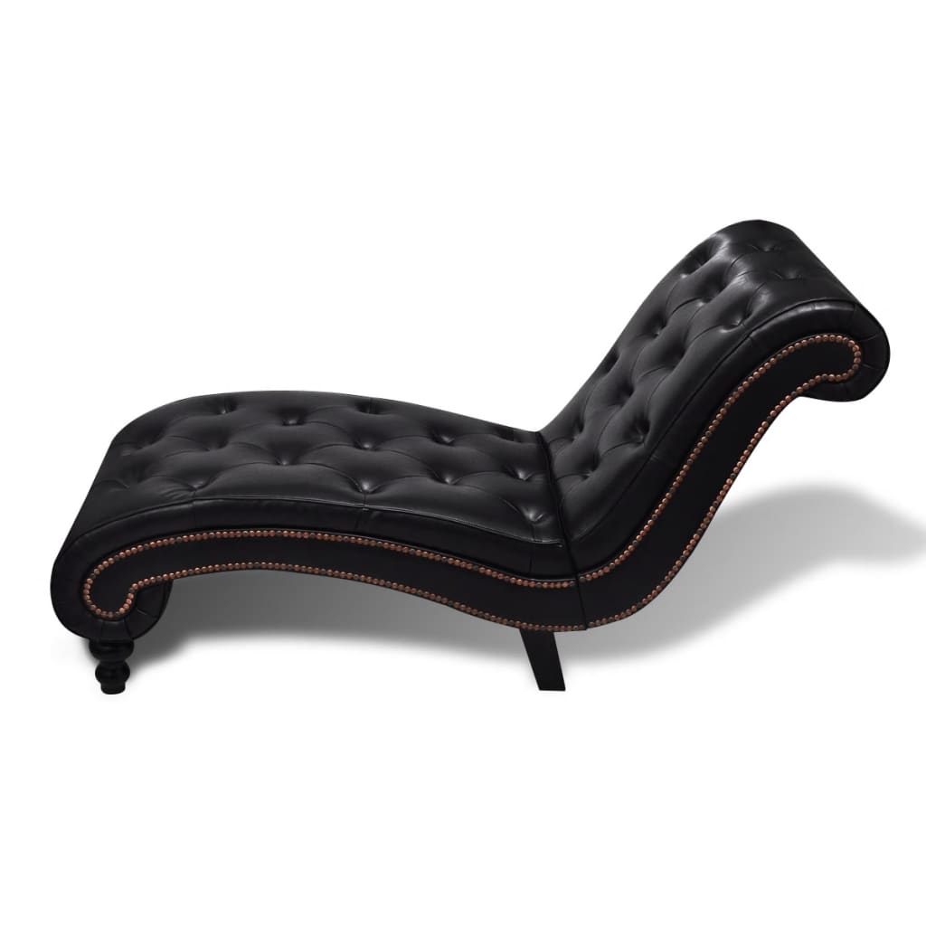 Chaise longue couro artificial castanho
