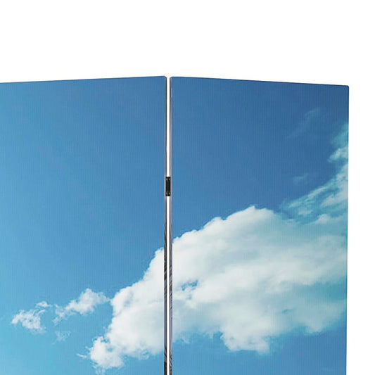 Biombo dobrável com estampa de praia 217x170 cm