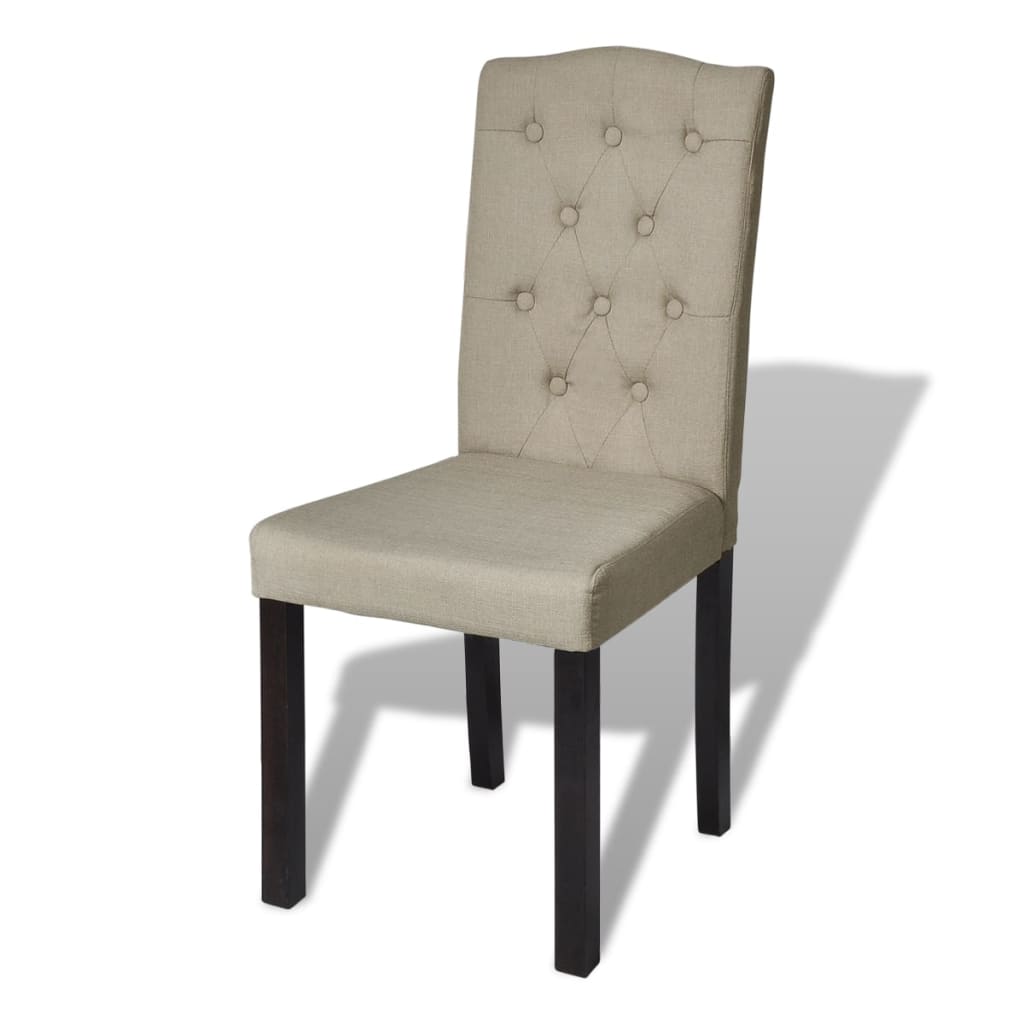 Cadeiras de jantar 2 pcs tecido cor camel