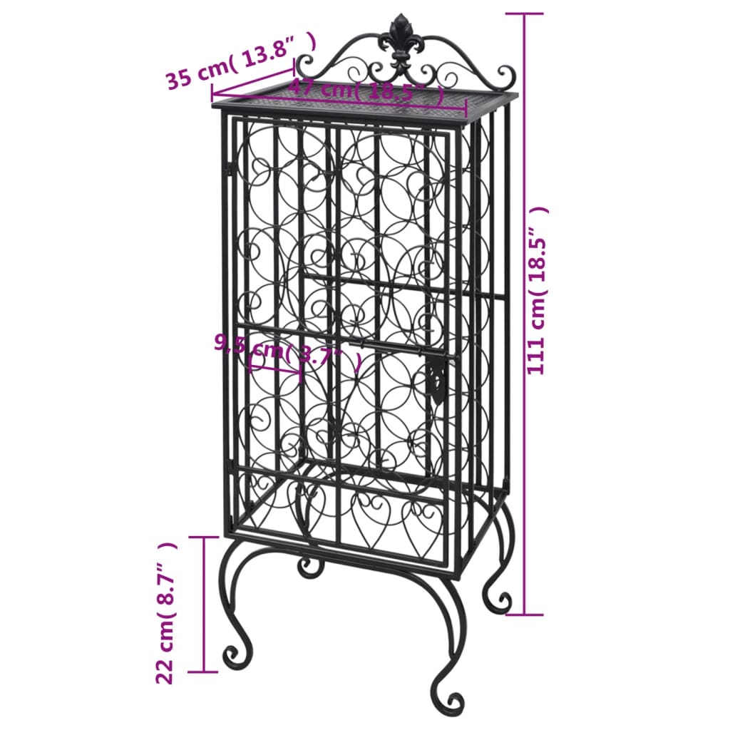 Garrafeira, suporte de metal para 28 garrafas de vinho