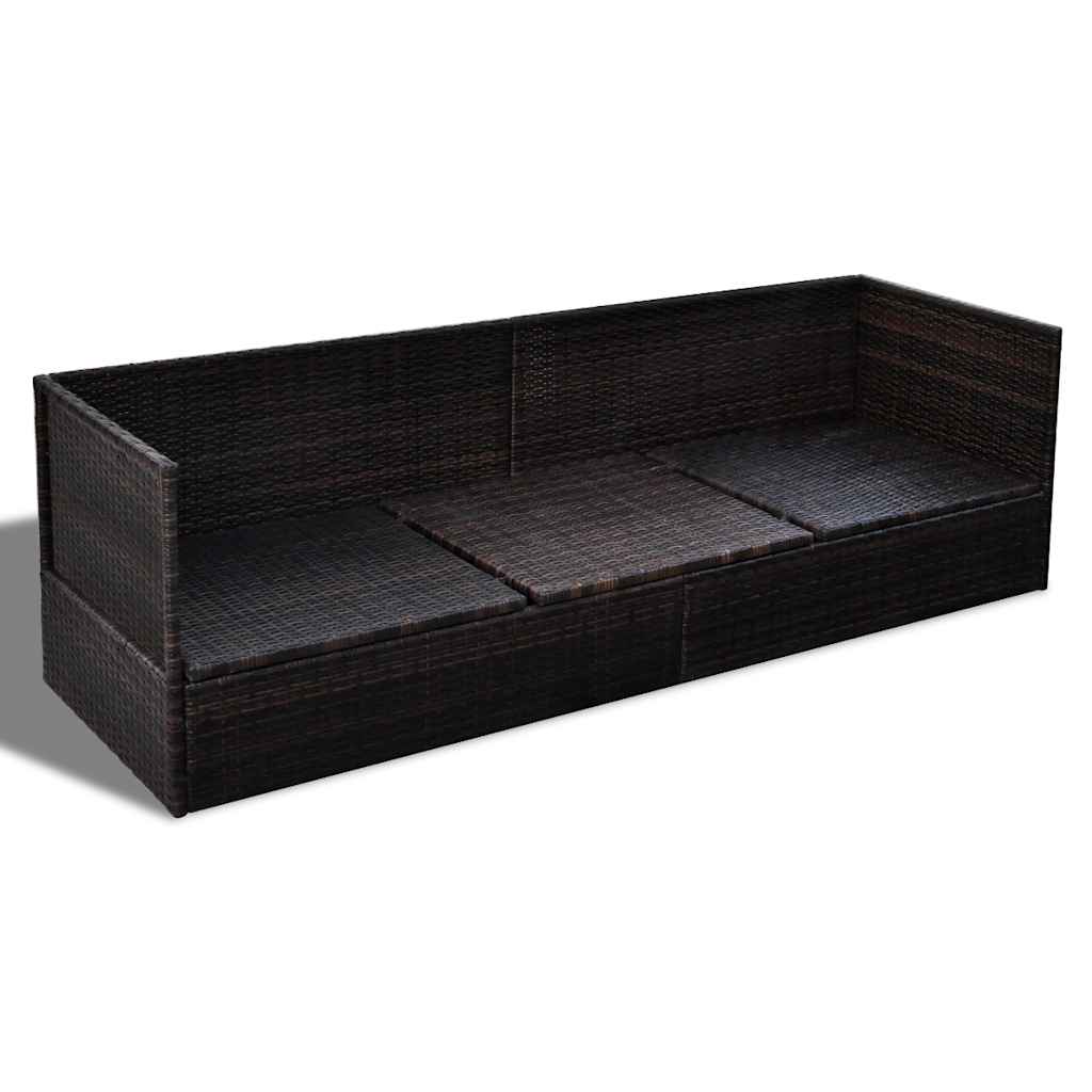 Espreguiçadeira Castanho 200 x 60 x 58 cm vime PE