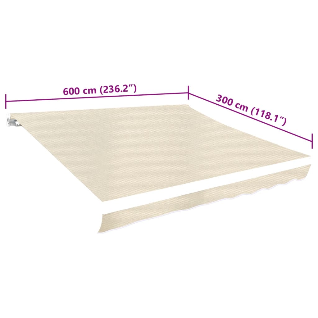 Lona para toldo creme 6 x 3 m (sem estrutura/caixa)